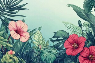 热带雨林花草树木背景