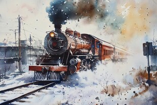 冬天里的火车头