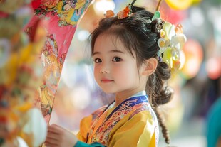 穿汉服的小姑娘