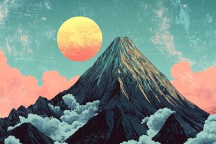 富士山插画