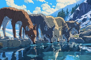 狼包装插画