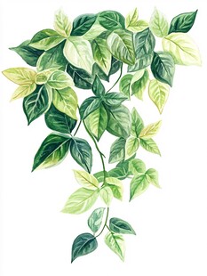 手绘绿植插画