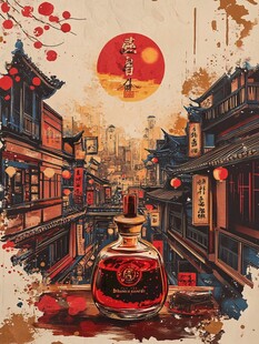 酱酒插画