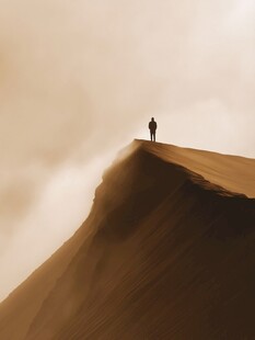 夕阳下的独行者