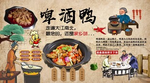 啤酒鸭背景墙