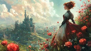 奇幻爱丽斯仙境插画