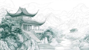 爱晚亭插画