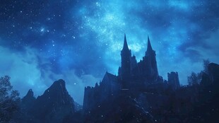 霍格沃茨城堡夜景