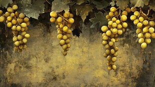 金色葡萄背景墙