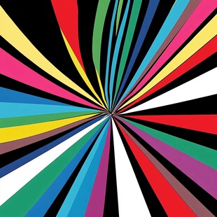 彩色放射背景海报