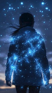 星辰大海女孩背影