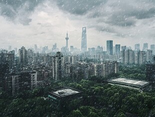 陆家嘴大雨