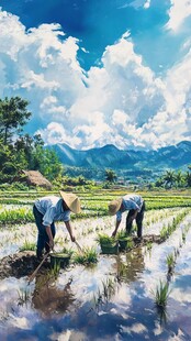 农民种地种田劳动场景