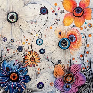 手绘创意百花壁纸