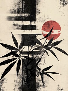 禅意墨竹装饰画