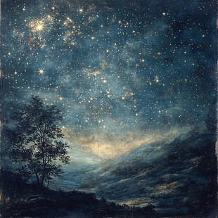 星夜油画