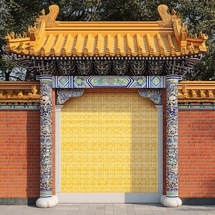 金色琉璃瓦大门