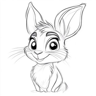 兔头线稿