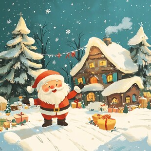 插画风圣诞节