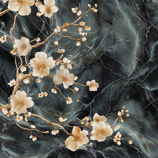 夹丝装饰画流体画印花