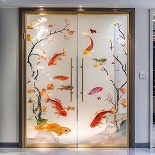 现代屏风鲤鱼图