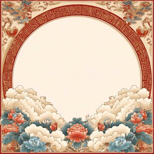 中式牡丹花花纹