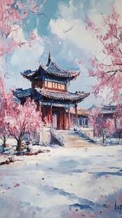 原创水彩古都风光