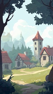 乡村场景插画