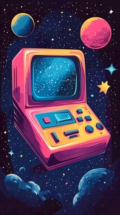 创意彩色缤纷宇宙插画