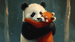 熊猫绘本插图插画