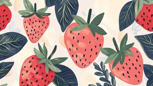 手绘草莓壁纸