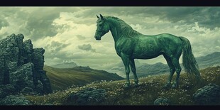 3d浮雕马装饰画