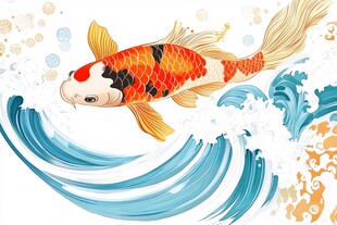 创意金鱼潮流插画