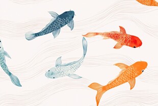 新中式锦鲤背景图案