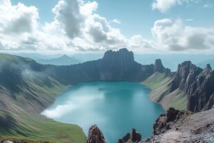 天池地池火山湖泊