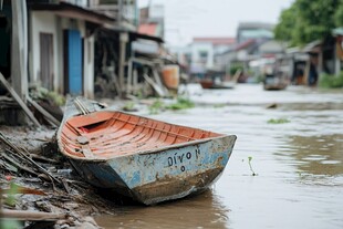 水巷小船