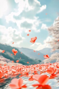 散落的花瓣浪漫唯美