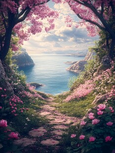 唯美蔷薇花小路