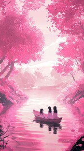 人物粉色治愈系唯美