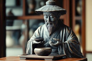 工夫茶雕像