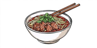 红烧牛肉面插画