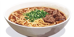 红烧牛肉面插画