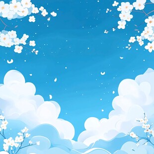 杏花蓝底图