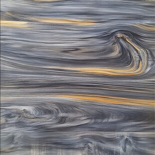 动感线条黑蓝抽象画