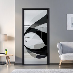 黑色窄框平开门