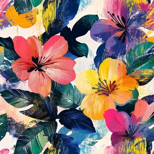 数码印花图案花卉