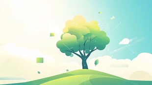 扁平风自然风景