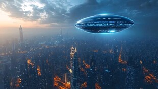 飞碟科幻电影背景