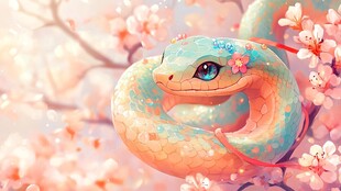 蛇年插画合集