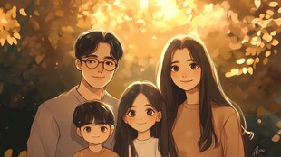 全家福插画